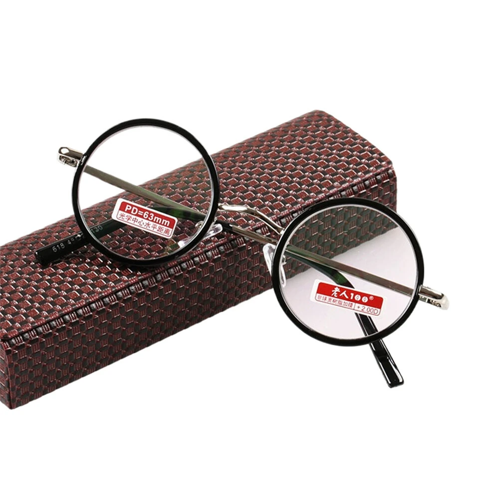 Retro Round Metal Frame Reading Glasses Minimalist Anti-blue Light Presbyopia Eyeglasses (image for) Retro Round Metal Frame Reading Glasses Minimalist Anti-blue Light Presbyopia Eyeglasses